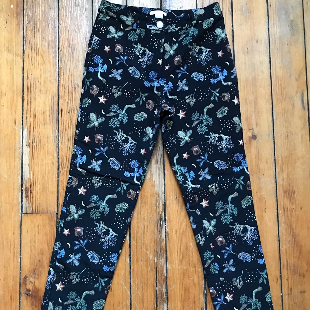 Gucci style woven jacquard high rise pants bees crown h&m 4